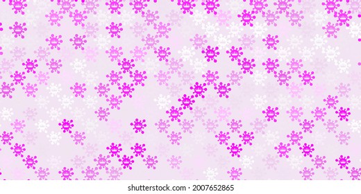 Light Pink vector texture with disease symbols. Colorful abstract illustration with gradient medical shapes. Design for biohazard warning.