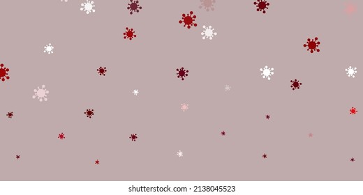 Light pink vector texture with disease symbols. Simple design in abstract style with infection forms. Best design for quarantine events.