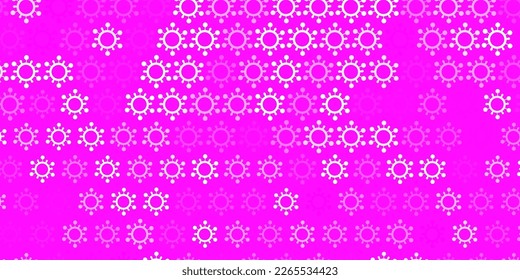 Light pink vector texture with disease symbols. Smart illustration with covid signs in decorative style. Design for biohazard warning.