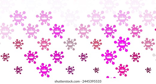 Light Pink vector texture with disease symbols. Colorful  gradient illness symbols in simple abstract style. Design for biohazard warning.