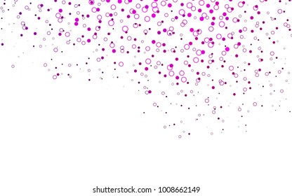 Light Pink vector  texture with disks. Modern abstract illustration with colorful water drops. Pattern can be used as texture of water, rain drops.