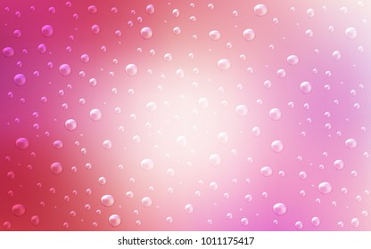 Light Pink vector texture with disks. Glitter abstract illustration with blurred drops of rain. Completely new template for your brand book.