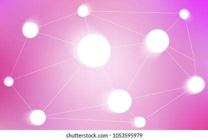 Light Pink vector texture with disks, lines. Decorative design in abstract style with triangle structure. Pattern can be used for beautiful websites.