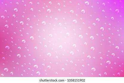 Light Pink vector texture with disks. Glitter abstract illustration with blurred drops of rain. Beautiful design for your business natural advert.