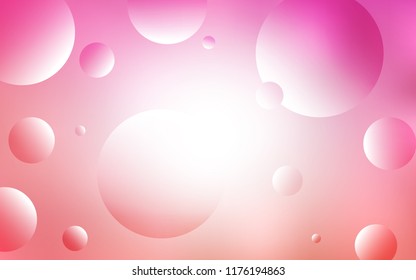 Light Pink vector texture with disks. Modern abstract illustration with colorful water drops. Pattern can be used for beautiful websites.