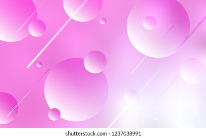 Light Pink vector texture with disks. Blurred decorative design in abstract style with bubbles. Pattern can be used for beautiful websites.