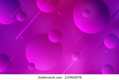 Light Pink vector texture with disks. Illustration with set of shining colorful abstract circles. Pattern can be used as texture of wallpapers.