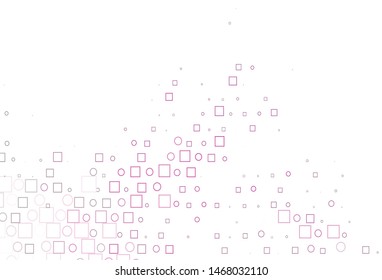 Light Pink vector texture with disks, rectangles. Abstract backdrop with colorful circles, rectangles. Pattern for beautiful websites.