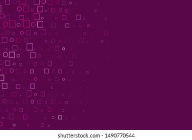Light Pink vector texture with disks, rectangles. Abstract illustration with colorful circles, rectangles. Pattern for ads, leaflets.