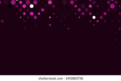 Light Pink vector texture with disks. Glitter abstract illustration with blurred drops of rain. Pattern for ads, leaflets.