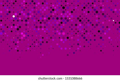 Light Pink vector texture with disks. Illustration with set of shining colorful abstract circles. Pattern of water, rain drops.
