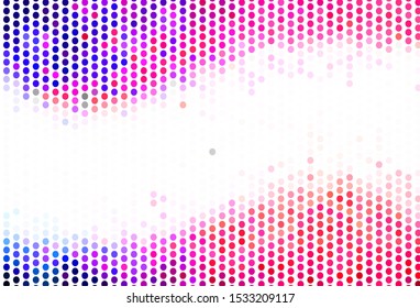 Light Pink vector texture with disks. Illustration with set of shining colorful abstract circles. Design for your business advert.