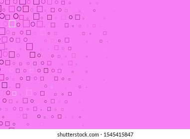 Light Pink vector texture with disks, rectangles. Abstract illustration with colorful circles, rectangles. Pattern for ads, leaflets.