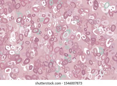 Light Pink vector texture with disks. Beautiful colored illustration with blurred circles in nature style. Pattern of water, rain drops.