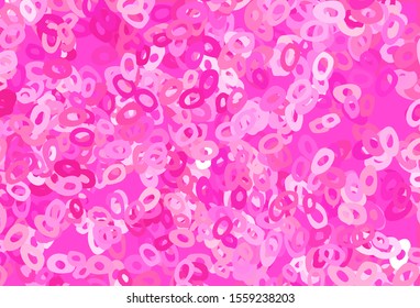Light Pink vector texture with disks. Blurred decorative design in abstract style with bubbles. Completely new template for your brand book.