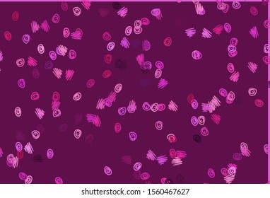 Light Pink vector texture with disks. Blurred decorative design in abstract style with bubbles. Pattern of water, rain drops.