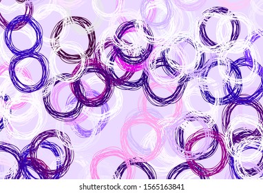 Light Pink vector texture with disks. Glitter abstract illustration with blurred drops of rain. Pattern for beautiful websites.