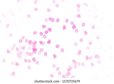 Light Pink vector texture with disks. Abstract illustration with colored bubbles in nature style. Pattern of water, rain drops.