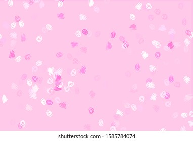 Light Pink vector texture with disks. Abstract illustration with colored bubbles in nature style. Pattern of water, rain drops.