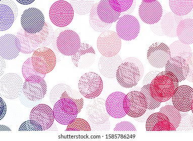 Light Pink vector texture with disks. Modern abstract illustration with colorful water drops. Pattern for textures of wallpapers.