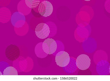 Light Pink vector texture with disks. Glitter abstract illustration with blurred drops of rain. Design for your business advert.