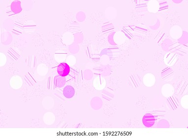 Light Pink vector texture with disks. Modern abstract illustration with colorful water drops. Pattern for futuristic ad, booklets.