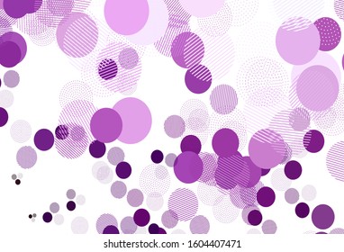 Light Pink vector texture with disks. Blurred decorative design in abstract style with bubbles. Pattern for futuristic ad, booklets.