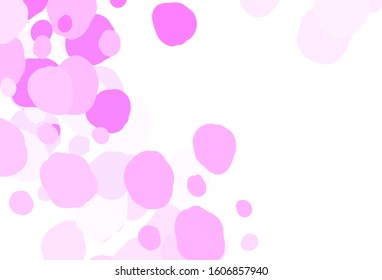Light Pink vector texture with disks. Glitter abstract illustration with blurred drops of rain. New template for your brand book.