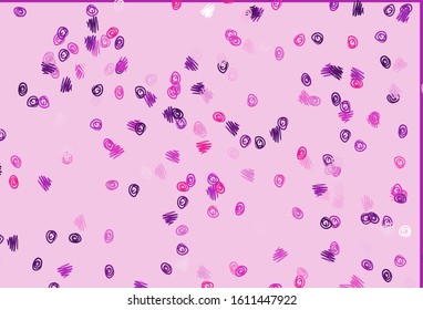 Light Pink vector texture with disks. Glitter abstract illustration with blurred drops of rain. Template for your brand book.