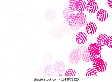 Light Pink vector texture with disks. Blurred bubbles on abstract background with colorful gradient. Design for your business advert.