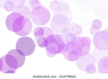 Light Pink vector texture with disks. Blurred bubbles on abstract background with colorful gradient. Pattern for textures of wallpapers.