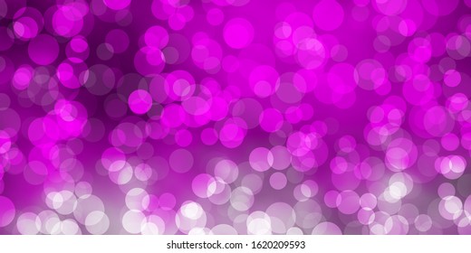 Light Pink vector texture with disks. Glitter abstract illustration with colorful drops. Pattern for wallpapers, curtains.