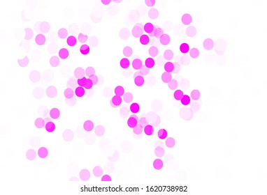 Light Pink vector texture with disks. Blurred bubbles on abstract background with colorful gradient. New template for your brand book.