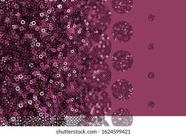 Light Pink vector texture with disks. Illustration with set of shining colorful abstract circles. Pattern for ads, leaflets.