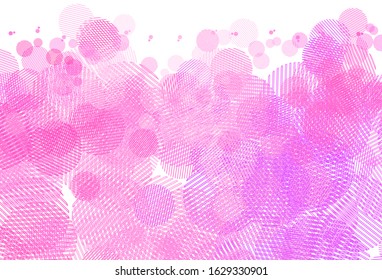 Light Pink vector texture with disks. Blurred decorative design in abstract style with bubbles. Pattern for textures of wallpapers.