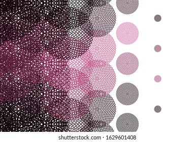 Light Pink vector texture with disks. Illustration with set of shining colorful abstract circles. Pattern for ads, leaflets.