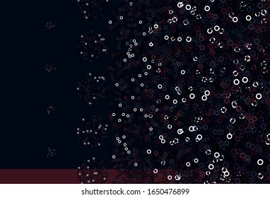 Textura vectorial rosa claro con discos. Ilustración con un conjunto de círculos abstractos de colores brillantes. Patrón de anuncios, folletos.
