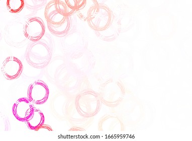 Light Pink vector texture with disks. Beautiful colored illustration with blurred circles in nature style. Design for your business advert.