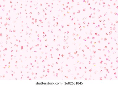 Textura vectorial rosa claro con discos. Ilustración abstracta con burbujas de colores al estilo natural. Patrón para texturas de papel pintado.