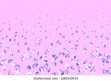 Light Pink vector texture with disks. Blurred decorative design in abstract style with bubbles. Pattern for futuristic ad, booklets.