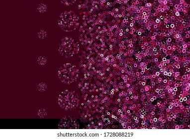 Light Pink vector texture with disks. Blurred decorative design in abstract style with bubbles. New template for your brand book.