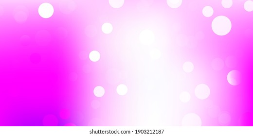 Light pink vector texture with disks. Illustration with set of shining colorful abstract spheres. New template for a brand book.