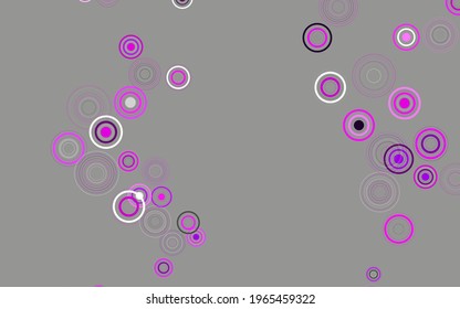 Textura vectorial rosa claro con discos. Ilustración con un conjunto de círculos abstractos de colores brillantes. Patrón de anuncios, folletos.