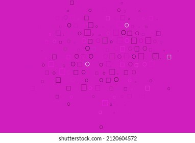 Light Pink vector texture with disks, rectangles. Illustration with set of shining colorful abstract circles, cubes. Design for business adverts.