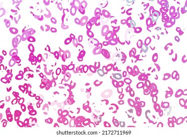 Light Pink vector texture with disks. Illustration with set of shining colorful abstract circles. Completely new template for your brand book.