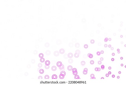 Light Pink vector texture with disks. Abstract illustration with colored bubbles in nature style. Pattern for textures of wallpapers.