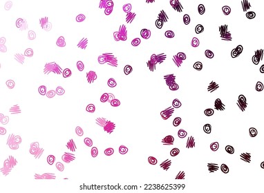 Light Pink vector texture with disks. Glitter abstract illustration with blurred drops of rain. Template for your brand book.
