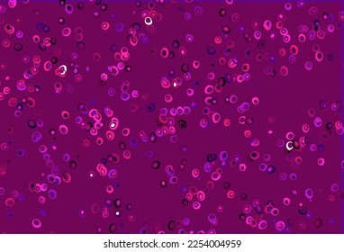 Light Pink vector texture with disks. Glitter abstract illustration with blurred drops of rain. Template for your brand book.