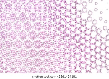 Textura vectorial rosa claro con discos. Burbujas borrosas sobre fondo abstracto con gradiente colorido. Patrón de anuncios, folletos.