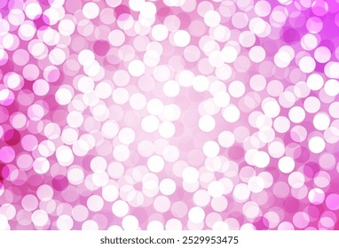 Textura vetorial rosa claro com discos. Ilustração abstrata brilhante com gotas turvas de chuva. Design para seu anúncio de negócios.